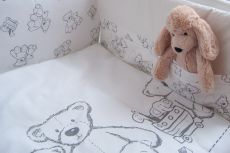 Дитяча постільна білизна Twins Eco Line New E-025 6 ел Teddy white/grey